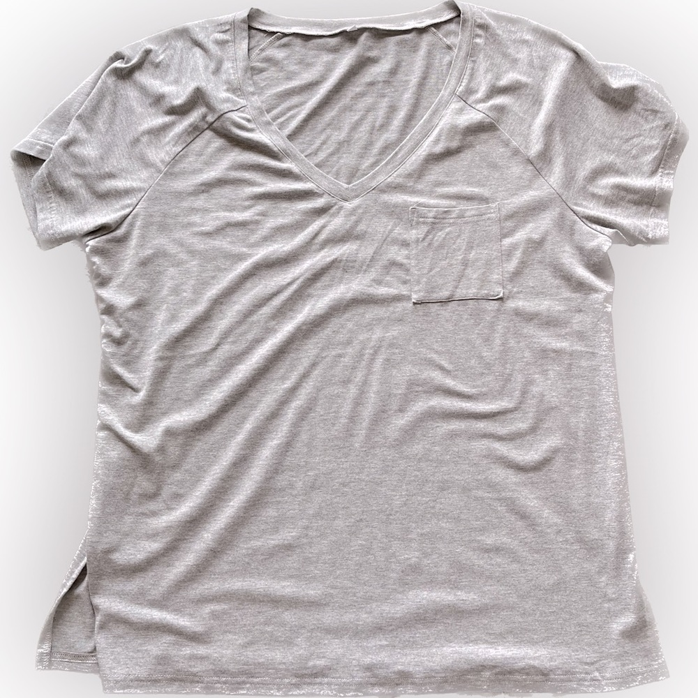 Woman’s V Neck Shirt w./ Pocket , size 2X